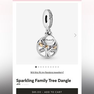 Sparkling Family Tree Dangle Charm